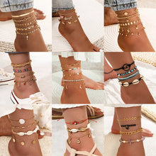 Load image into Gallery viewer, Bohemia Chain Ankle Bracelet Foot Jewelry Boho Starfish key butterfly Charm Anklet Set For Women Accessories
