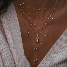 Load image into Gallery viewer, Vintage Crystal Geometry Star Moon Multi-level Pendants Necklaces Chokers
