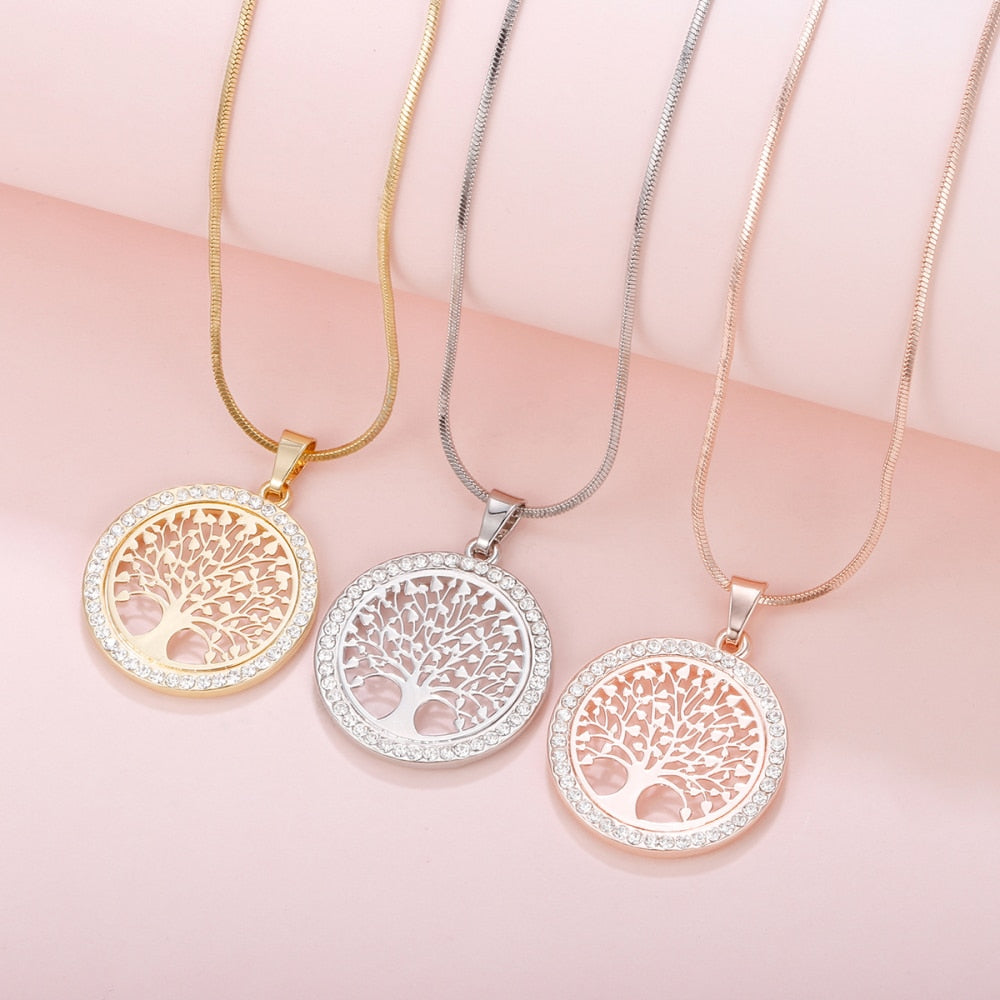Tree of Life Crystal Pendant Necklace