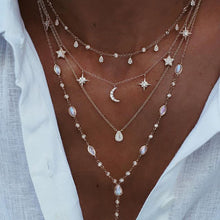 Load image into Gallery viewer, Vintage Crystal Geometry Star Moon Multi-level Pendants Necklaces Chokers
