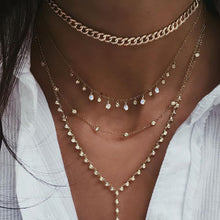 Load image into Gallery viewer, Vintage Crystal Geometry Star Moon Multi-level Pendants Necklaces Chokers
