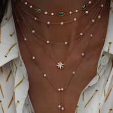 Load image into Gallery viewer, Vintage Crystal Geometry Star Moon Multi-level Pendants Necklaces Chokers
