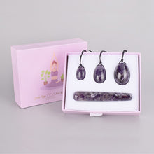 Load image into Gallery viewer, Natural Drilled Crystal Yoni Eggs And Wand Set
