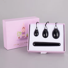Load image into Gallery viewer, Natural Drilled Crystal Yoni Eggs And Wand Set
