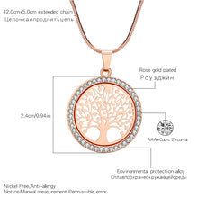 Load image into Gallery viewer, Tree of Life Crystal Pendant Necklace
