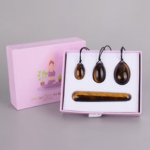 Load image into Gallery viewer, Natural Drilled Crystal Yoni Eggs And Wand Set
