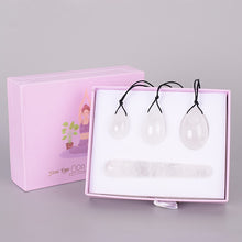 Load image into Gallery viewer, Natural Drilled Crystal Yoni Eggs And Wand Set
