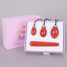 Load image into Gallery viewer, Natural Drilled Crystal Yoni Eggs And Wand Set
