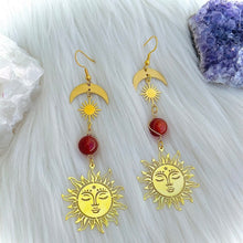 Load image into Gallery viewer, Sun and Moon Earrings
