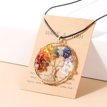 Load image into Gallery viewer, Seven Chakras Tree Of Life Pendant Necklace
