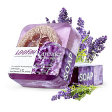 Load image into Gallery viewer, Handmade Loofah Soap - AwakenYourYoniverse AwakenYourYoniverse Loofah Lavender AwakenYourYoniverse Natural Cleansing Soaps

