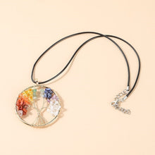 Load image into Gallery viewer, Seven Chakras Tree Of Life Pendant Necklace
