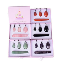 Load image into Gallery viewer, Natural Drilled Crystal Yoni Eggs And Wand Set
