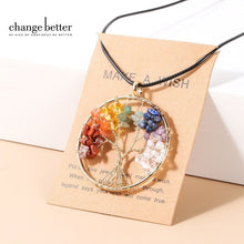 Load image into Gallery viewer, Seven Chakras Tree Of Life Pendant Necklace
